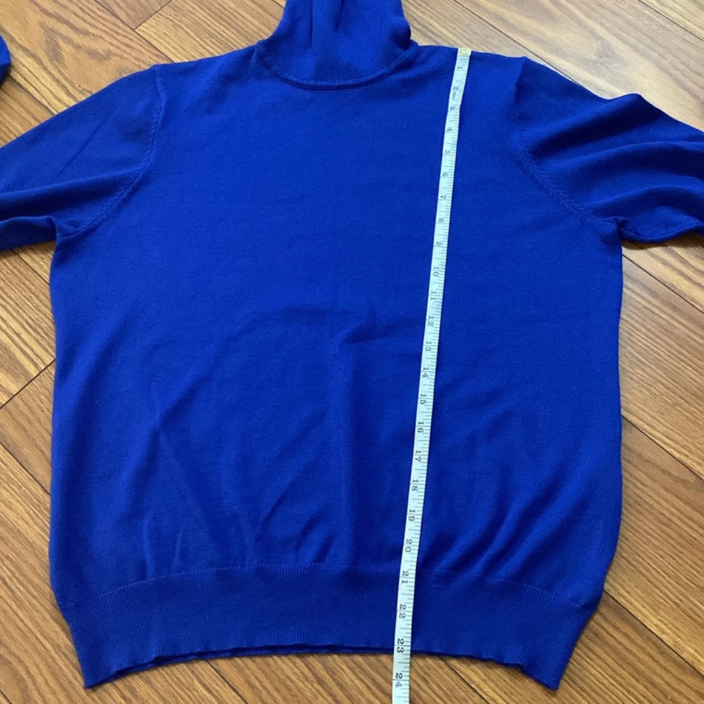 Madison Grey woman’s mock turtleneck sweater ribbed royal blue rayon blend XL - Picture 12 of 14